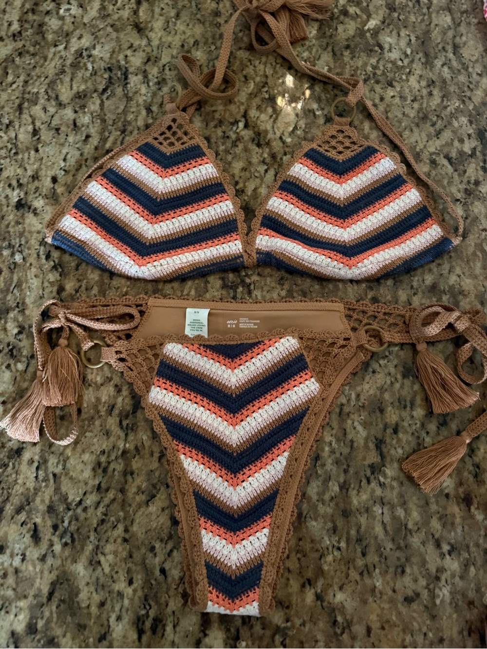 American Eagle Outfitters Crochet Stripe Bikini
